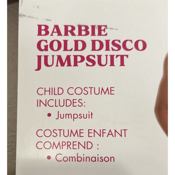 Barbie the Movie Gold Disco Jumpsuit Halloween Costume Girls Small 4-6 New - Picture 2 of 6